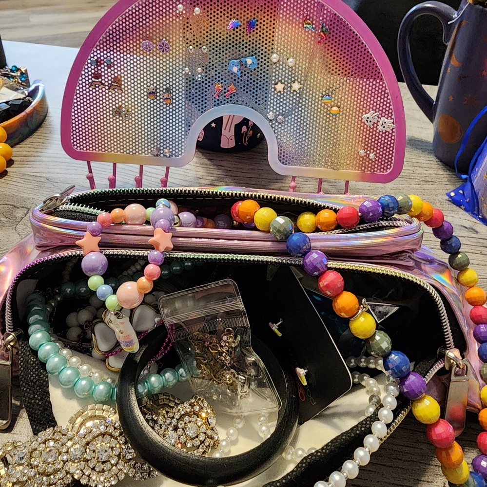 Kids Jewlery Bag With Lots Of Earrings!